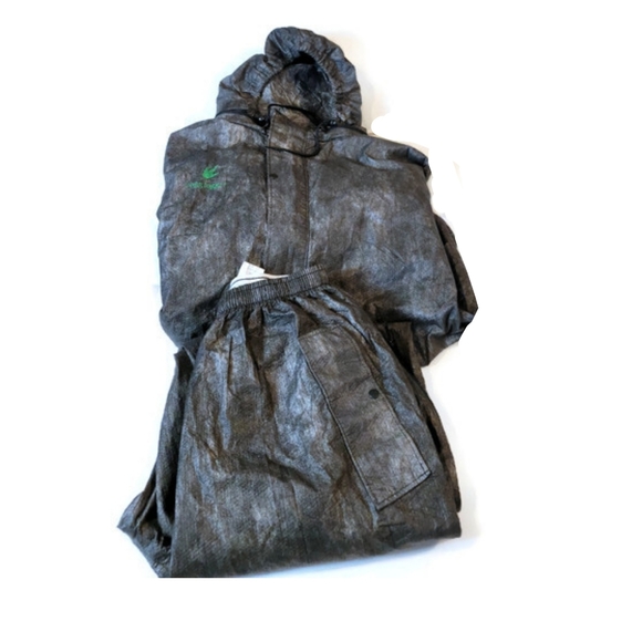 Unisex Size Medium Frogg Toggs Gray Waterproof Hooded Rain Suit - Picture 1 of 6